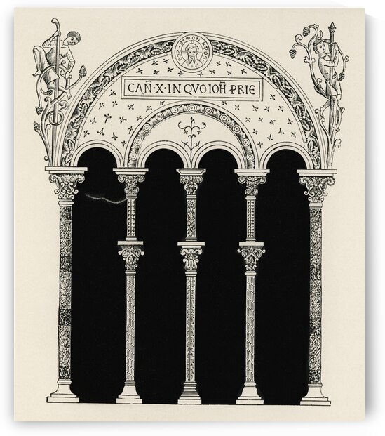 Ancient architecture Illustration. 1888 edition Lornement Polychrome by Albert Racine 1825–1893. by IStockHistory com