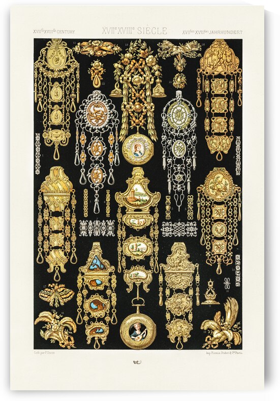 17th and 18th Century pattern Lornement Polychrome 1888 by Albert Racinet 1825–1893. 1888 edition.  by IStockHistory com