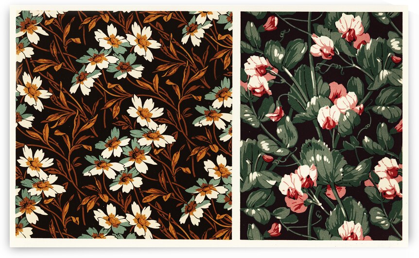 Antique illustration of the grammar of ornament pattern. 1888 edition Lornement Polychrome by Albert Racine 1825–1893. by IStockHistory com