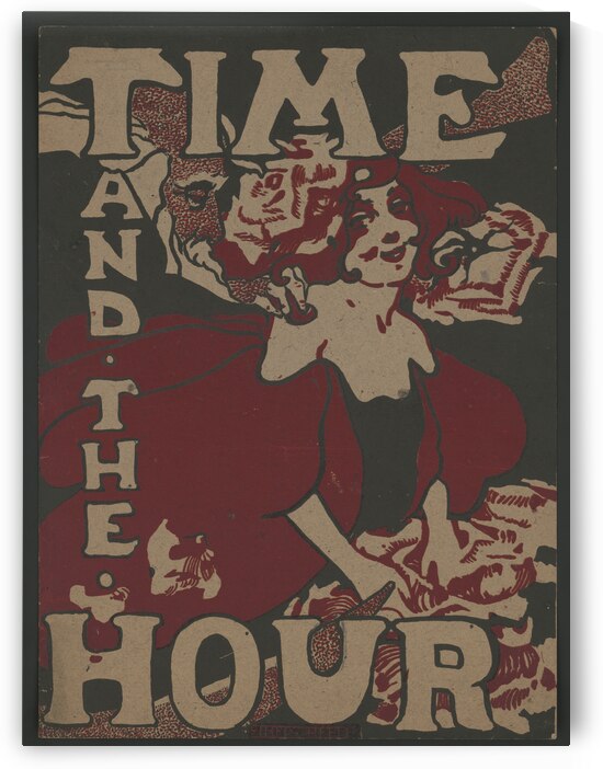 Poster shows Father Time with a young woman 1895 print by Ethel Reed. by IStockHistory com