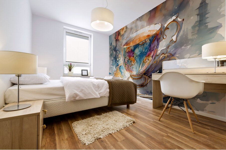 Worldly Teacup By ISHISH Mural print