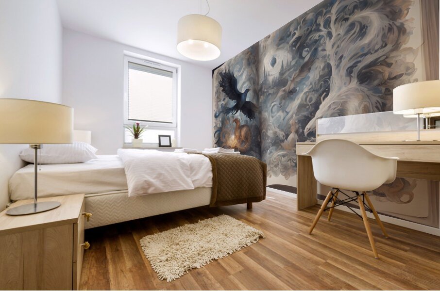 Fabled Bird Book By ISHISH Mural print