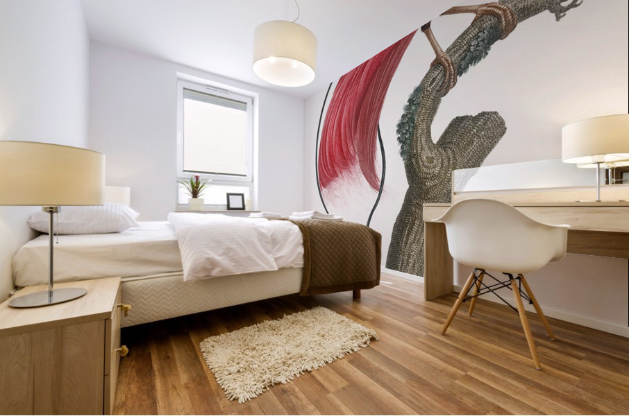 Red bird of paradise  Mural print