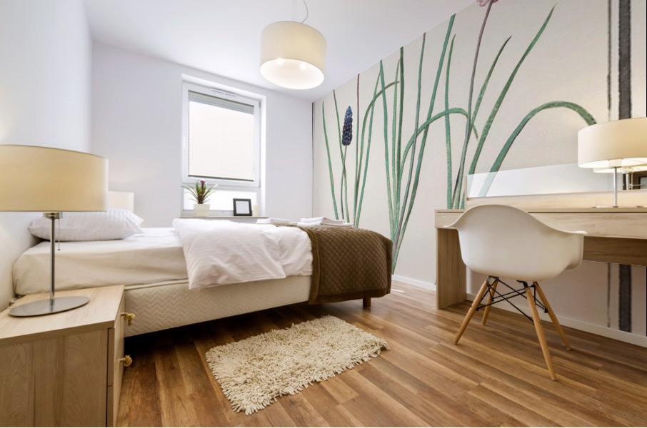 Grape hyacinth in vintage style Mural print