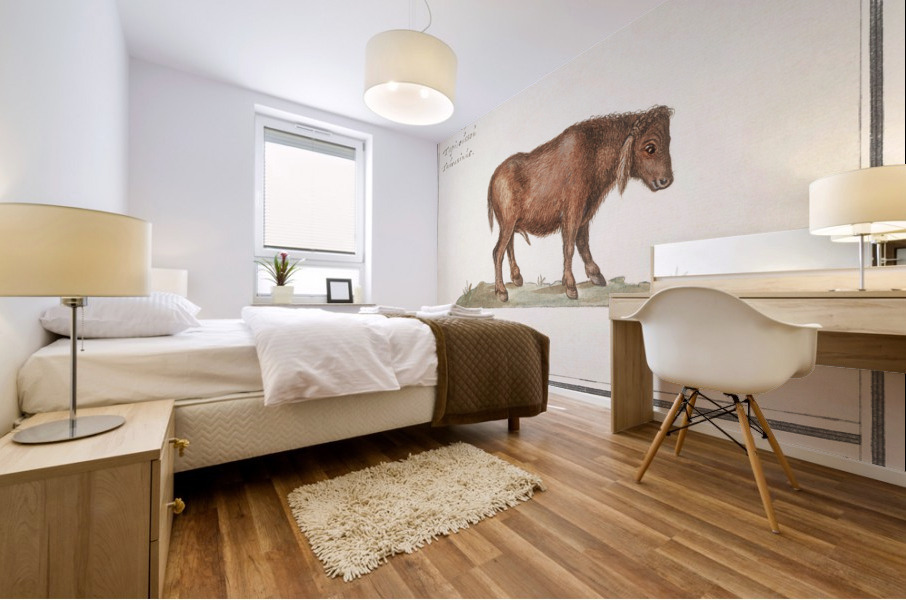 Brazilian cow in vintage style Mural print