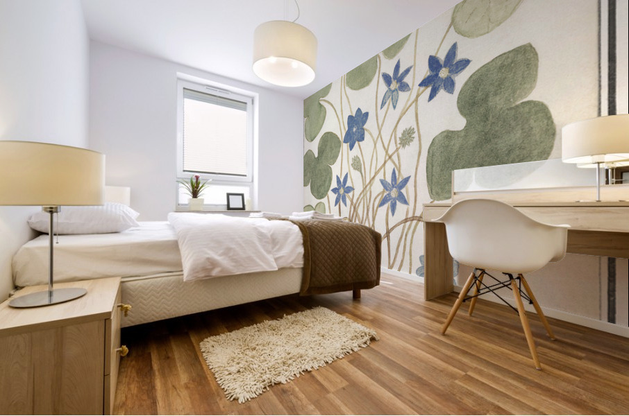 Hepatica in vintage style Mural print