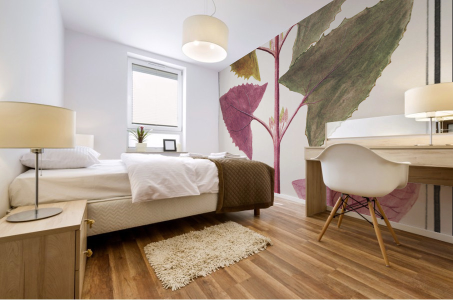 Garden orache in vintage stylered orache Mural print