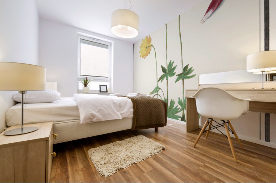 Anemone in vintage flower Mural print