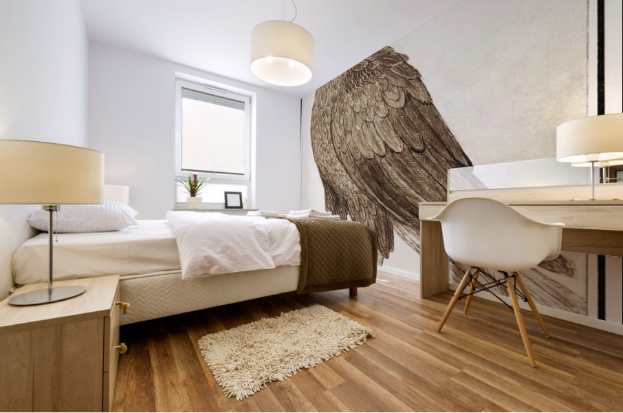 White-tailed eagle in vintage style Mural print