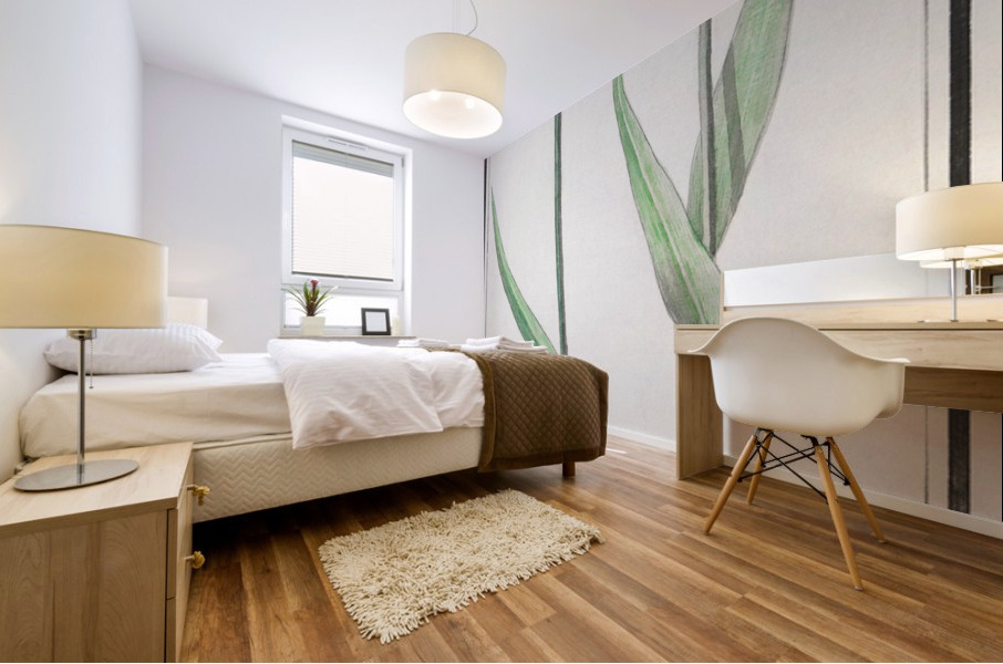 Tulip in vintage style Mural print