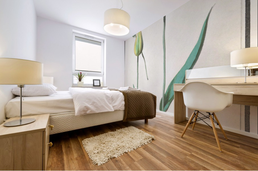 Tulip in vintage style Mural print