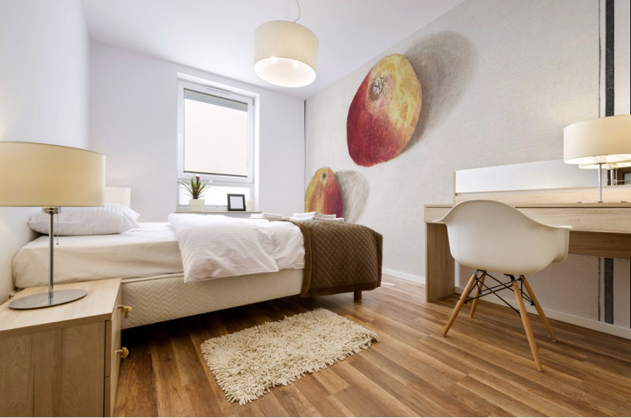 Apple in vintage style Mural print