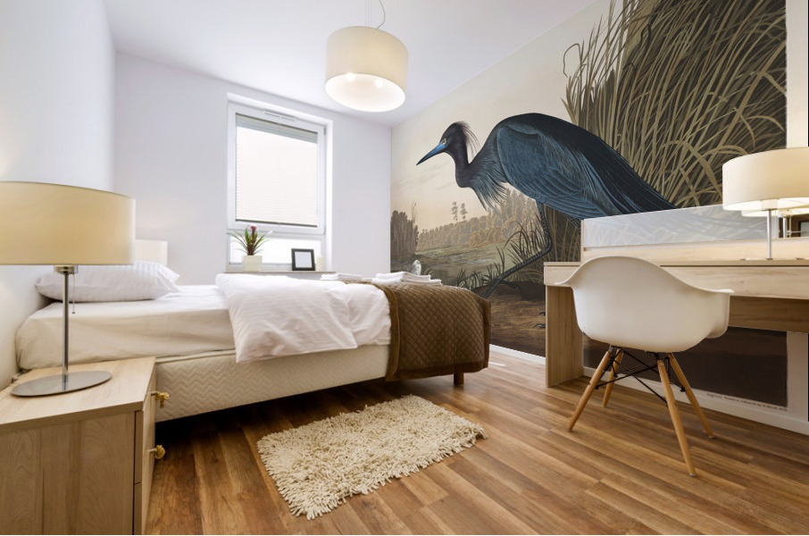 Blue Crane or Heron Mural print
