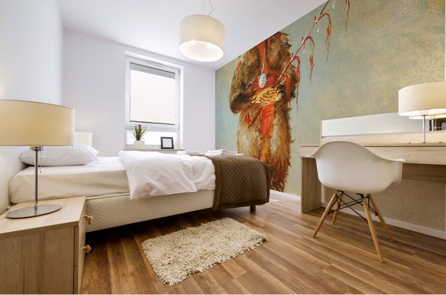 Ráw-No-Way-Wóh-Krah Loose Pipestem a Brave 1832 Mural print