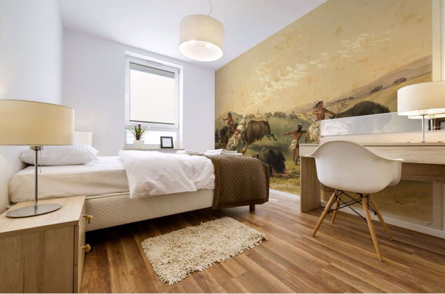 Buffalo Hunt A Numerous Group 1844 Mural print