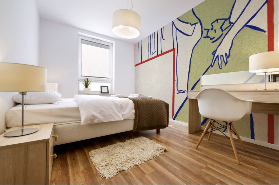 Woman in green dress reading a book 1895 by Edward Penfield Mural print