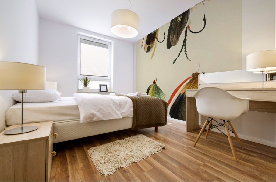 Trout & Bass Flies  Mural print