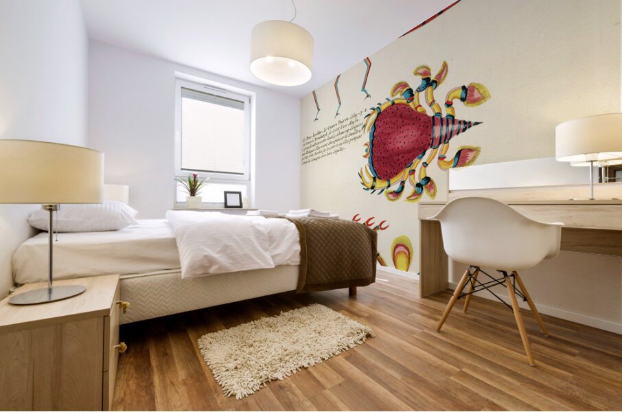 Colourful and surreal illustrations of fishes and crabs found in Moluccas Indonesia and the East Indies by Louis Renard 1678 -1746 from Histoire naturelle des plus rares curiositez de la mer des Indes 1754. Mural print