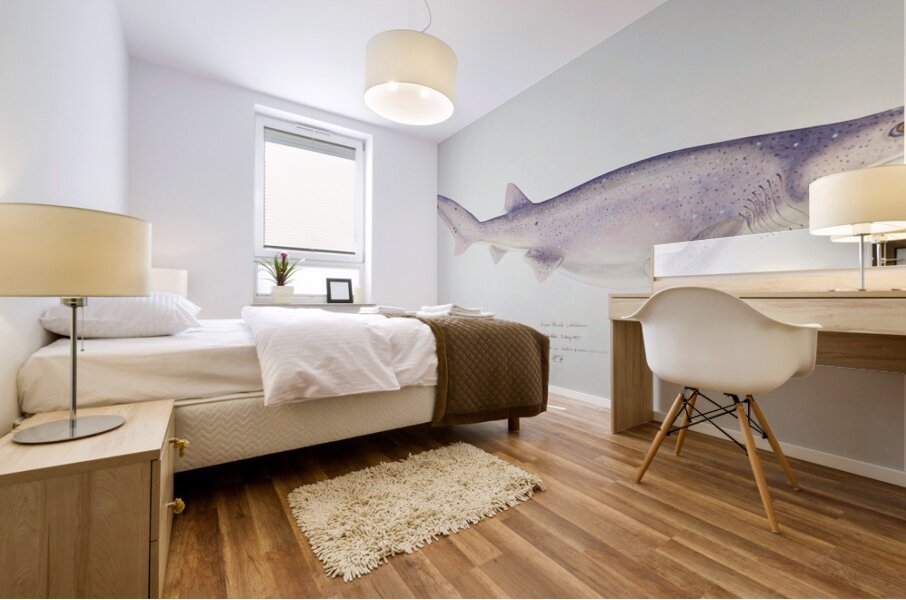 Antique fish Tiger Shark South Pacific Fishes by Frank Edward Clarke 1849-1899.  Mural print