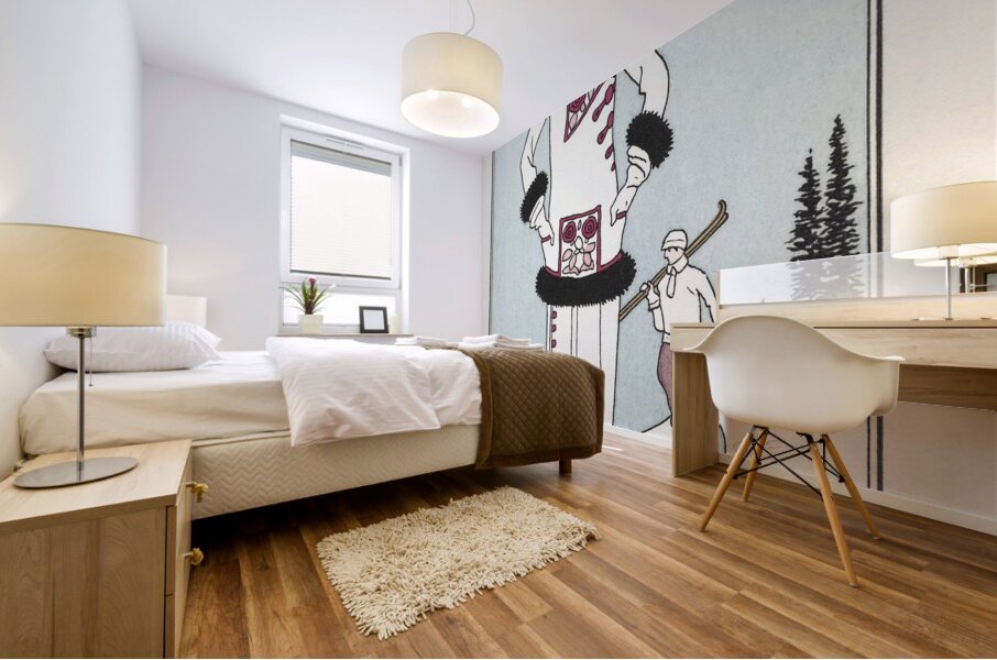 Costumes Parisiens No. 51: Pour St. Moritz from Journal des Dames et des Modes 1913 fashion illustration  by George Barbier.  Mural print