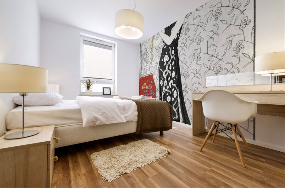 Fum&eacutee: Robe du soir de Beer 1921 fashion illustration  by George Barbier.  Mural print