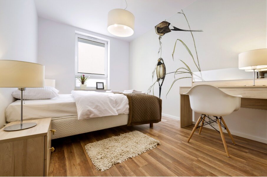 Yellow-breasted Robin Eopsaltria Australis illustrated by Elizabeth Gould 1804–1841 for John Gould’s 1804-1881 Birds of Australia  Mural print