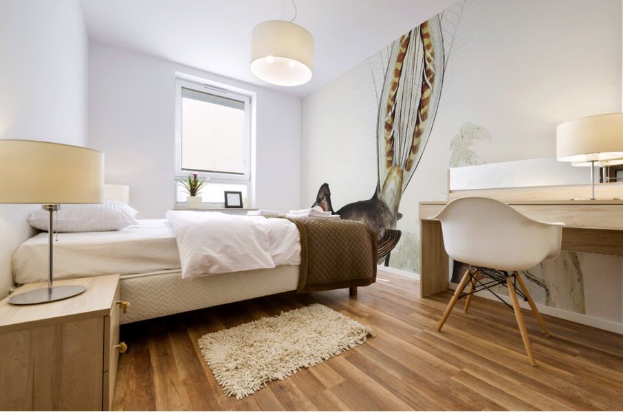 Lyre Bird Menura superba illustrated by Elizabeth Gould 1804–1841 for John Gould’s 1804-1881 Birds of Australia  Mural print