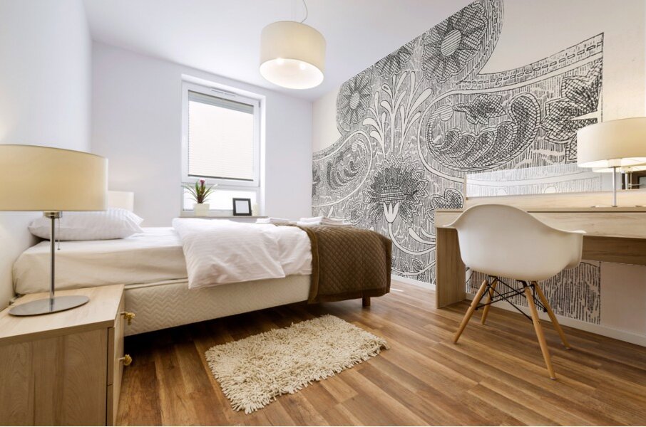 Modern Mexican designs. 1888 edition Lornement Polychrome by Albert Racine 1825–1893. Mural print