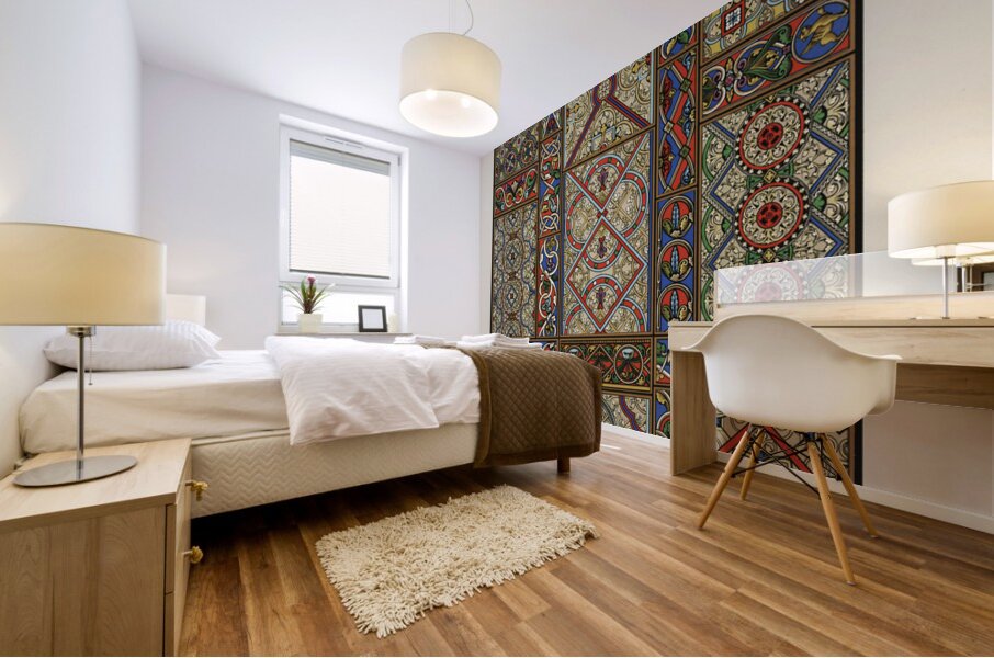 Middle-Ages pattern. 1888 edition Lornement Polychrome by Albert Racine 1825–1893. Mural print