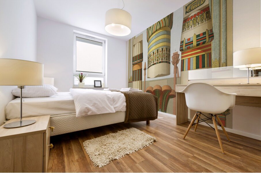 Egyptian pattern. 1888 edition Lornement Polychrome by Albert Racine 1825–1893. Mural print