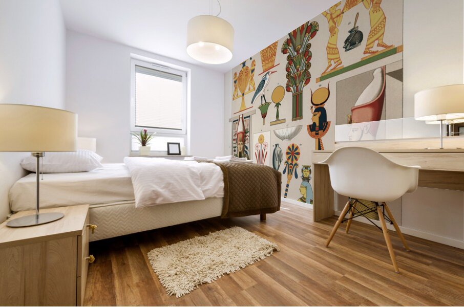 Egyptian pattern Lornement Polychrome 1888 by Albert Racinet 1825-1893. 1888 edition. Mural print