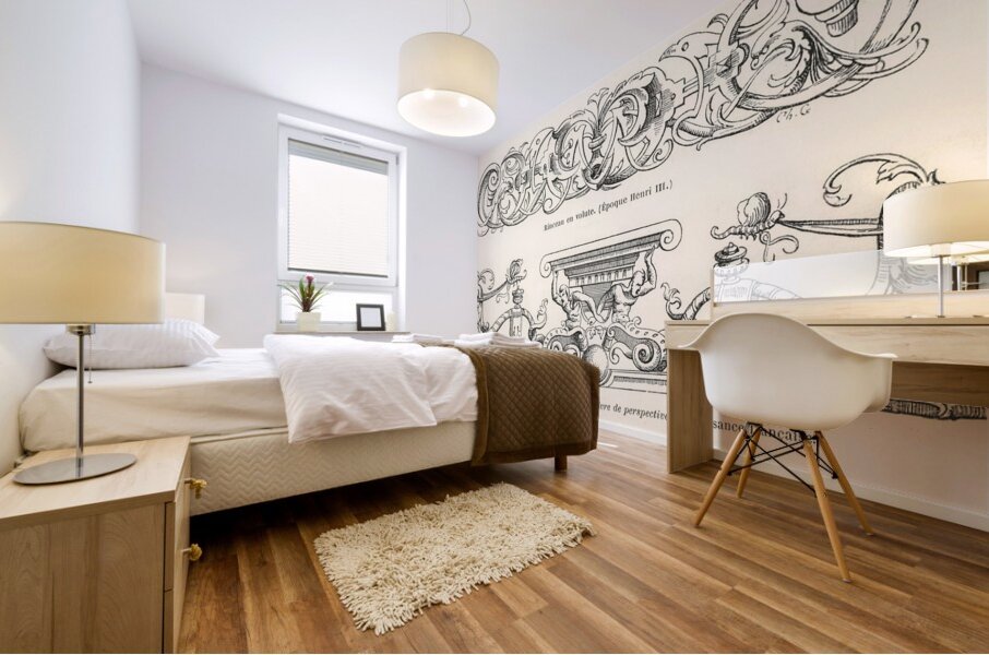 Renaissance ornamental designs. 1888 edition Lornement Polychrome by Albert Racine 1825–1893. Mural print