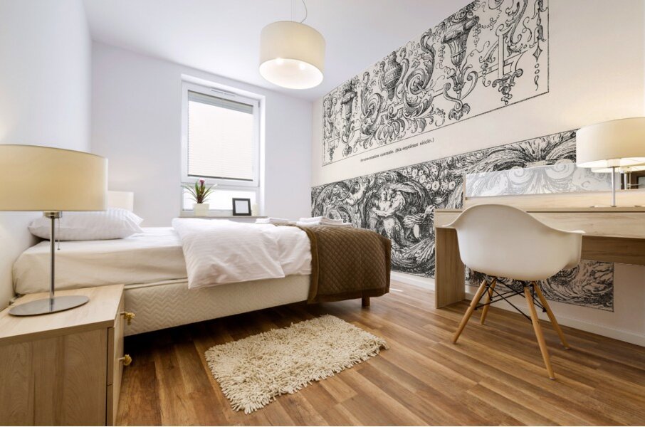 17th-century ornamental designs. 1888 edition Lornement Polychrome by Albert Racine 1825–1893. Mural print