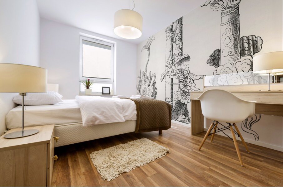 Chinese decorative elements. 1888 edition Lornement Polychrome by Albert Racine 1825–1893. Mural print