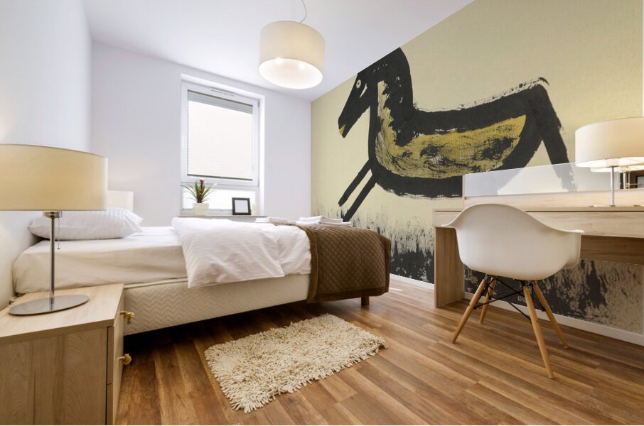 Ungesattelt ist ein Pferd … 1932  My Pictures Become Wilder and Wilder By John Elsas Mural print