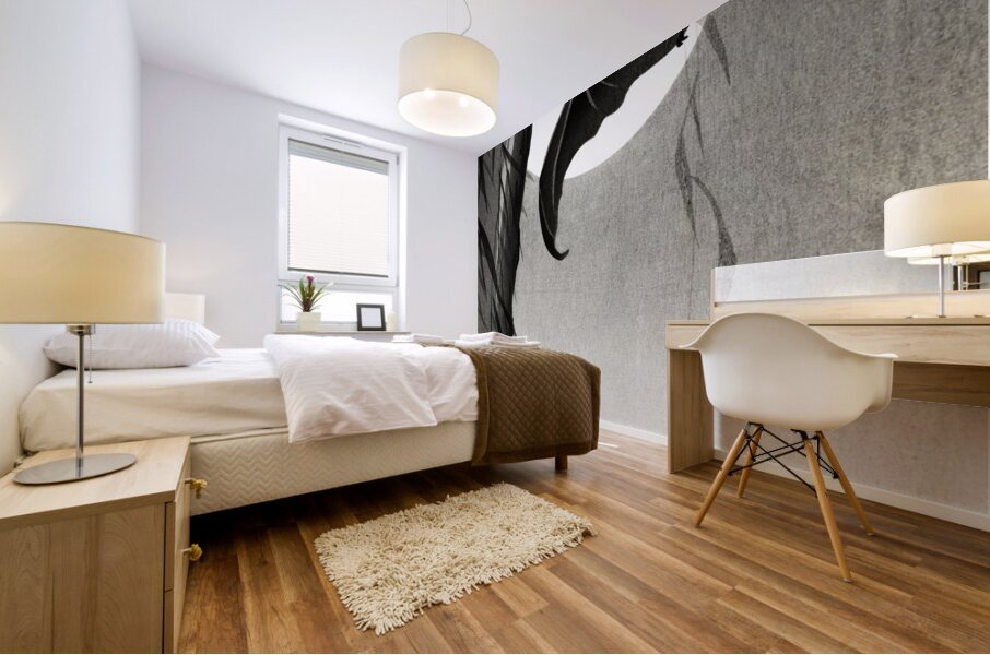 Bats under the full moon 1900-1936 by Ohara Koson 1877-1945. Mural print