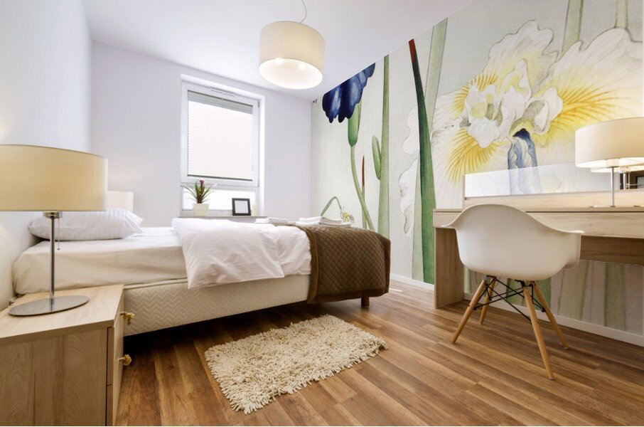 Irises 1900 - 1936 by Ohara Koson 1877-1945. Mural print