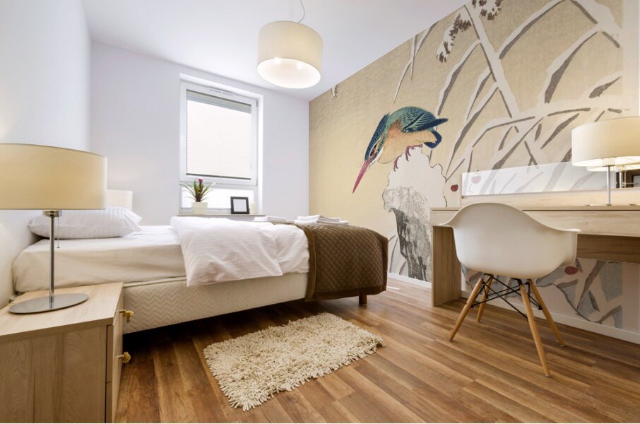 Kingfisher in the snow 1925 - 1936 by Ohara Koson 1877-1945. Mural print