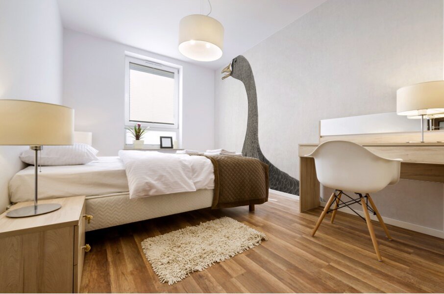 Two geese 1900 - 1910 by Ohara Koson 1877-1945. Mural print