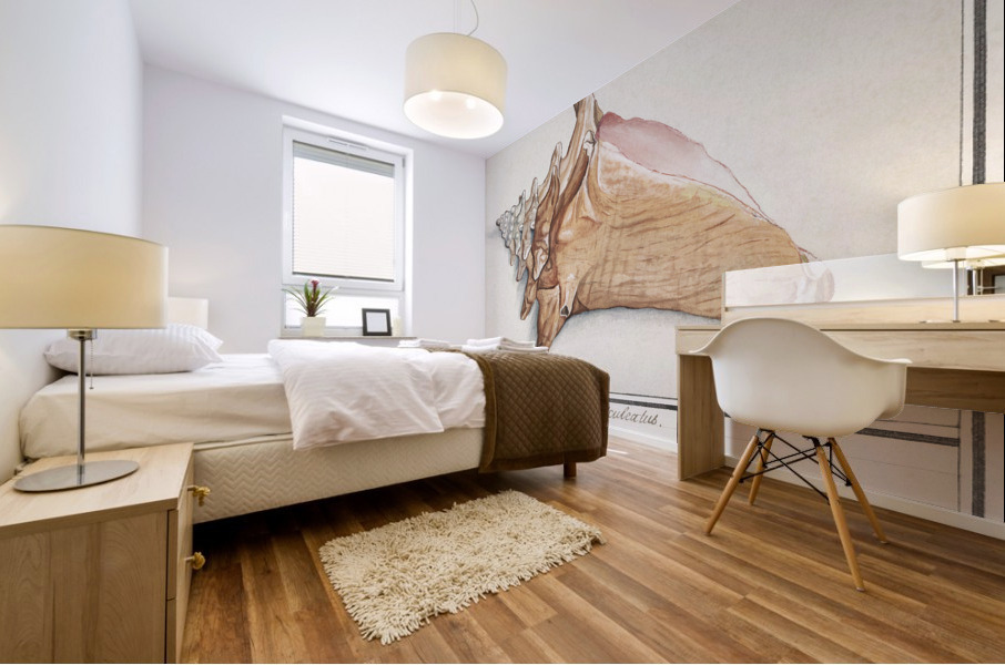 Swan in vintage style Mural print