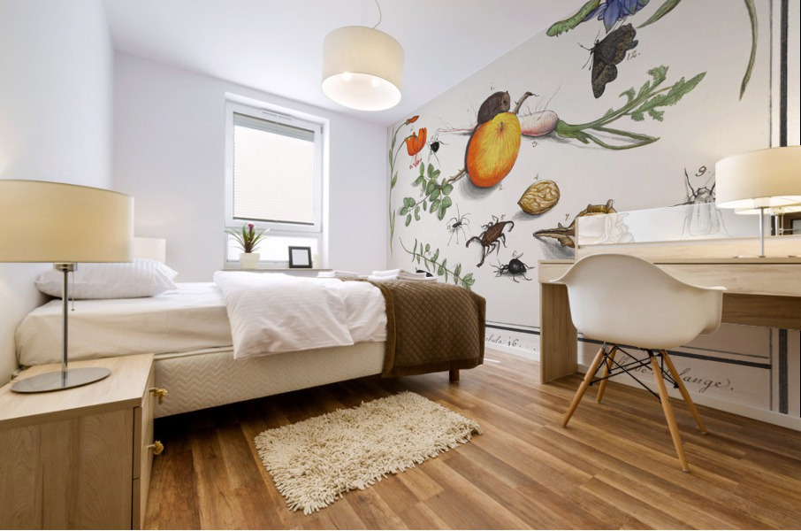 Nature ensemble in vintage style Mural print