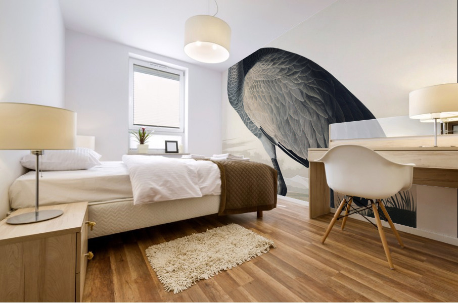 Hooping Crane Mural print