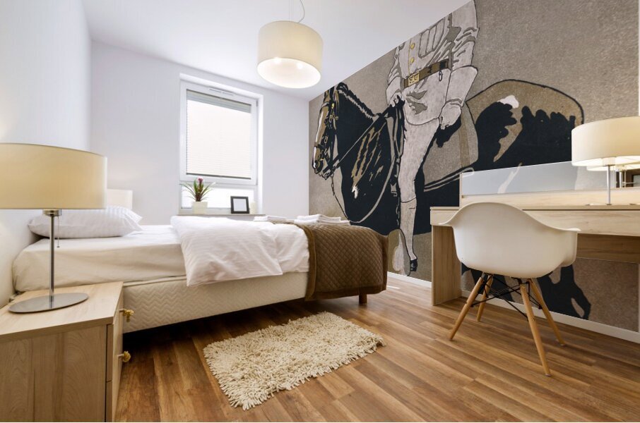 Soldier riding a horse 1898 by Edward Penfield Mural print