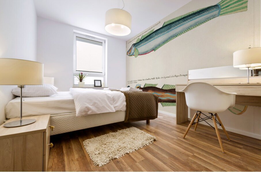 Colourful and surreal illustrations of fishes found in Moluccas Indonesia and the East Indies by Louis Renard 1678 -1746 from Histoire naturelle des plus rares curiositez de la mer des Indes 1754. Mural print