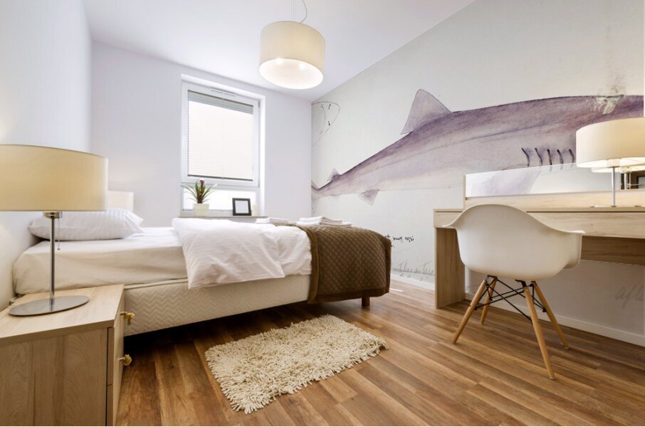 Antique fish myxus elongatus sand mullet South Pacific Fishes by Frank Edward Clarke 1849-1899.  Mural print