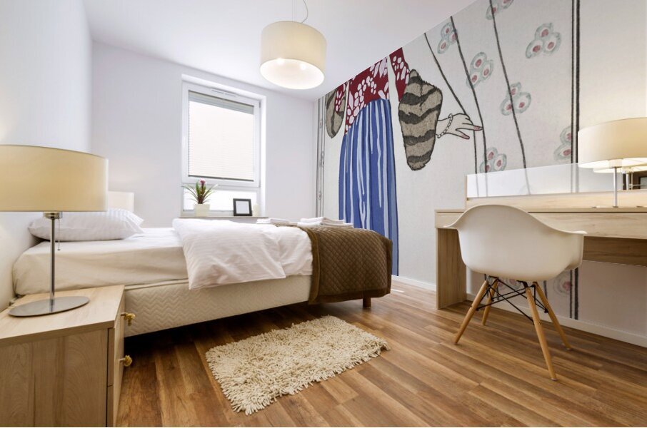 Costumes Parisiens No. 71: Manteau de Th&eacute&acirctre from Journal des Dames et des Modes 1913 fashion illustration by George Barbier.  Mural print