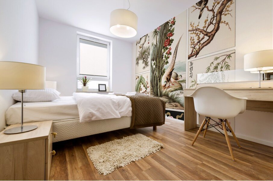 Chinese pattern. 1888 edition Lornement Polychrome by Albert Racine 1825–1893. Mural print