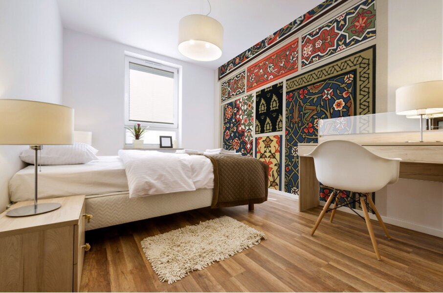 Indo-Persian pattern. 1888 edition Lornement Polychrome by Albert Racine 1825–1893. Mural print