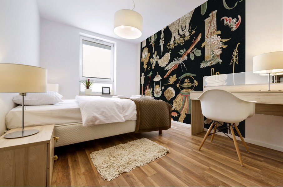 Chinese pattern Lornement Polychrome 1888 by Albert Racinet 1825-1893. 1888 edition. Mural print