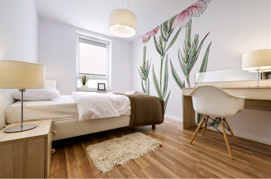 Prince Bisignanos tree pink from Edwards Botanical Register 1829-1847  by Sydenham Edwards John Lindley and James Ridgway. Mural print